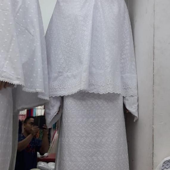 Baju ihrom wanita-baju ihrom gamis dan bergo-gamis putih M-L-XL-XXL Terlaris