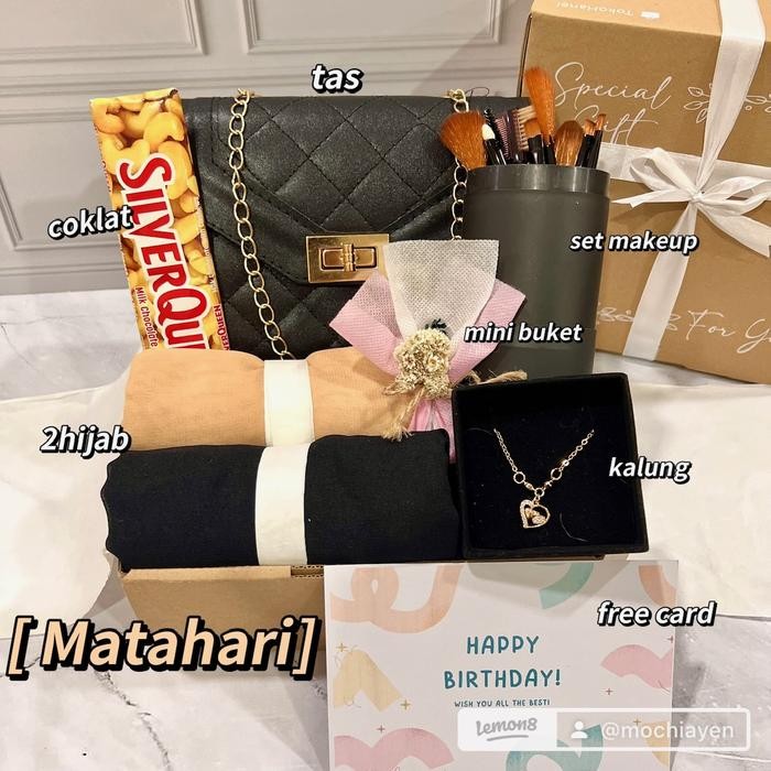 

[H.Makeup] BLK HIJAB HAMPERS KADO GIFT BOX HADIAH BELLA SQUARE HARI IBU JILBAB KERUDUNG SEGIEMPAT ULANG TAHUN VALENTINE ANNIVERSARY WEDDING BIRTHDAY GRADUATION LEBARAN WISUDA PERNIKAHAN PACAR RAMADHAN Ceruty Empat Hitam Muslim Instan - Matahari