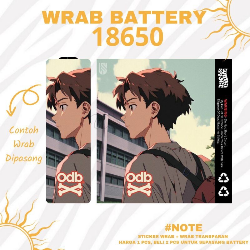 

Terlaris Stiker Wrap Baterai 18650 Odb Waifu Untuk Melindungi Batre Garskin Custom Case Laminasi Tebal COD