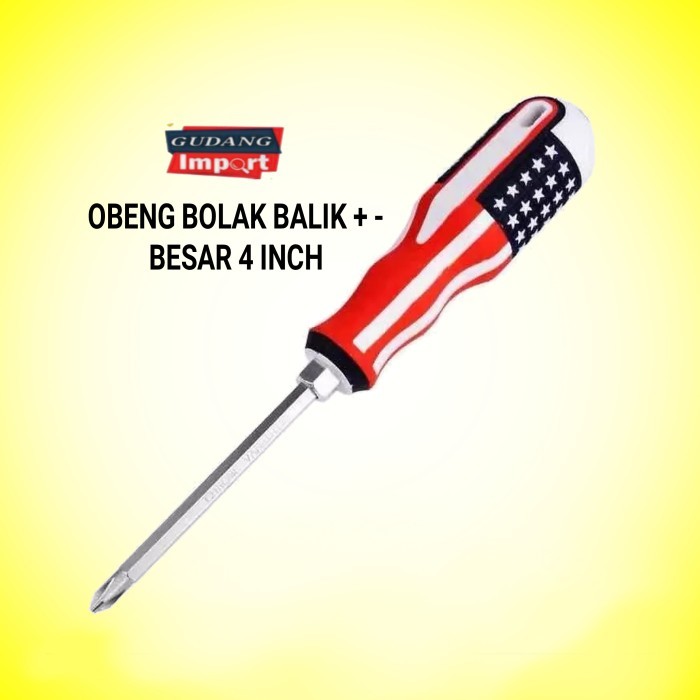 Obeng Magnet Plus Minus + Tespen Obeng Bolak Balik