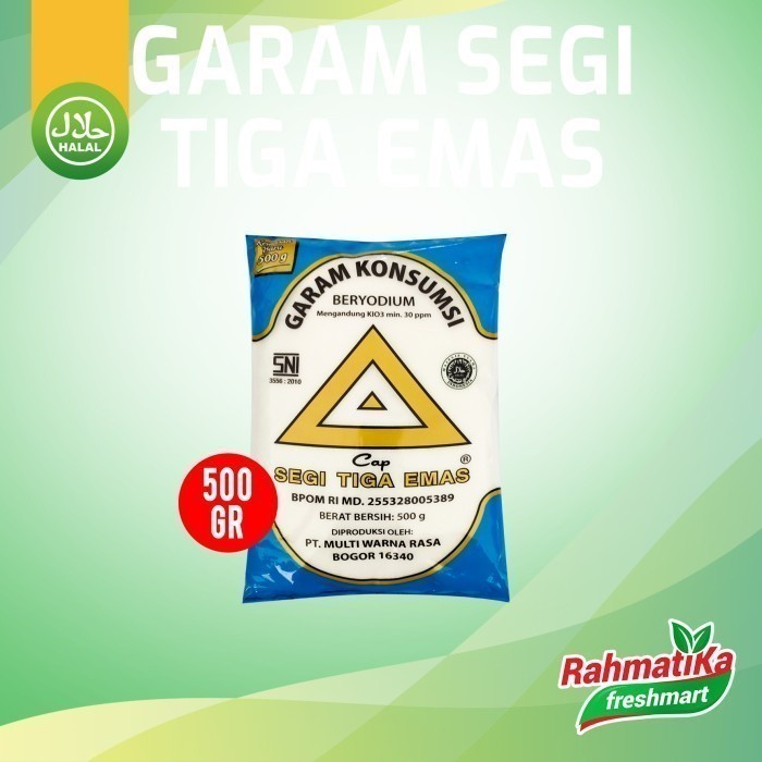 

Garam Cap Segi Tiga Emas 500 gr