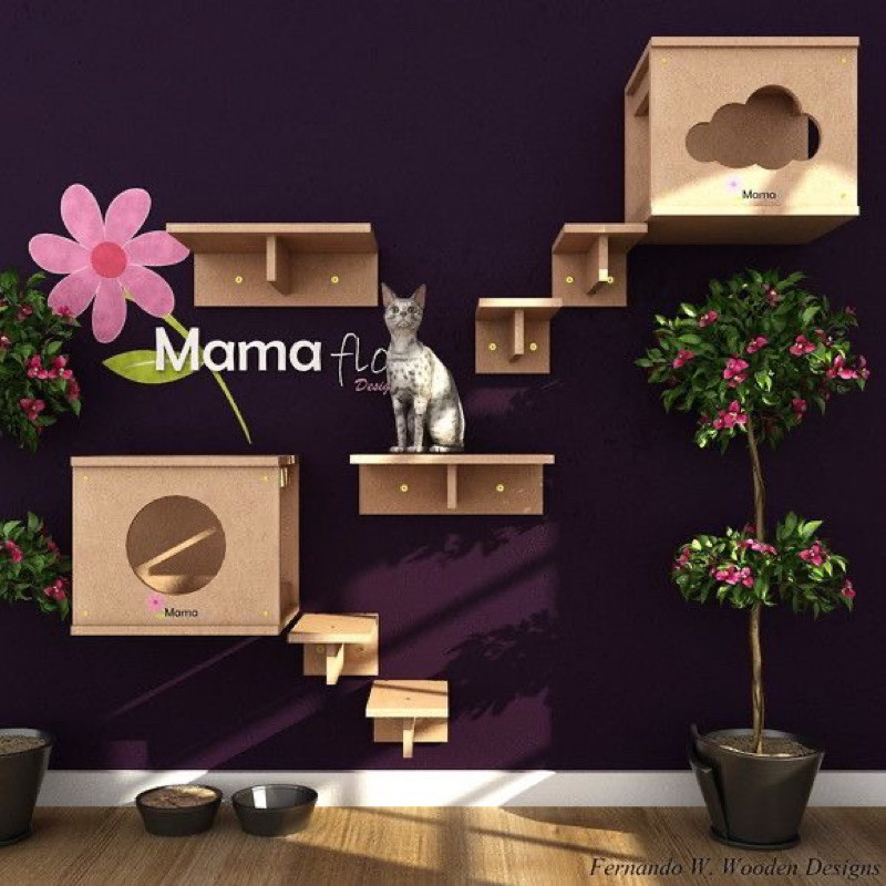SATU PAKET WALL PLAYGROUND KUCING/CAT ROOM/CAT PLAYGROUND/CAT SCHRATCHER