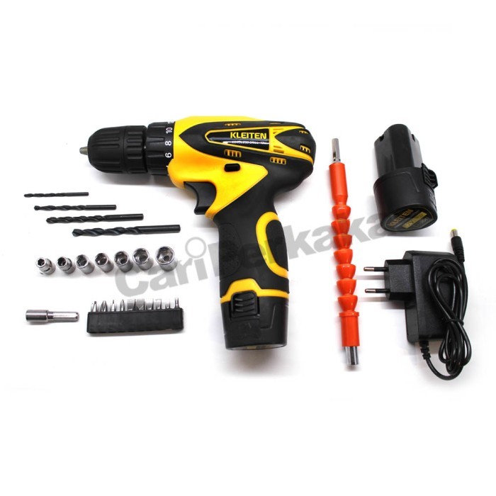 Kleiten Cordless Drill 27 Pcs 12V - Mesin Bor Baterai - Bor Cordless
