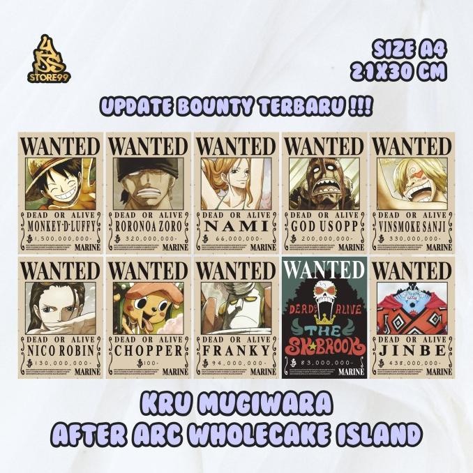 Terlaris Poster Bounty One Piece 1Set 16 Pilihan