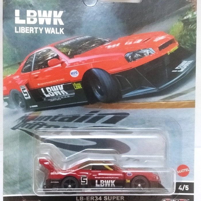 HOT WHEELS PREMIUM LBWK NISSAN SKYLINE LB ER34 RED ORIGINAL MURAH