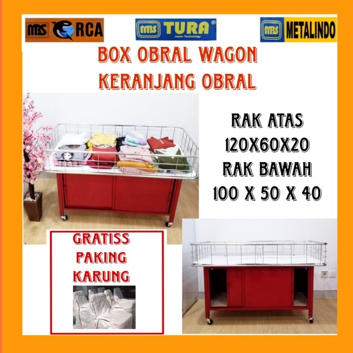 Box Obral/Keranjang Obral/Wagon/Rak Baju/Maroon