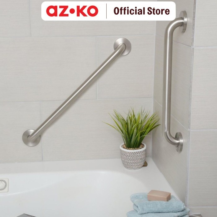 AZKO Fosa Handle Kamar Mandi Chrome Bar Grab Grab Bar Pegangan Kamar Mandi Tiang Handle Kamar Mandi
