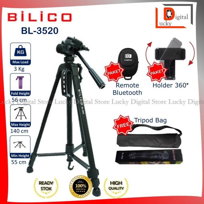 Tripod Bilico Bl-3520 - Tripod Kamera Dslr Mirrorless Hp Smartphone Original Dan Terpercaya