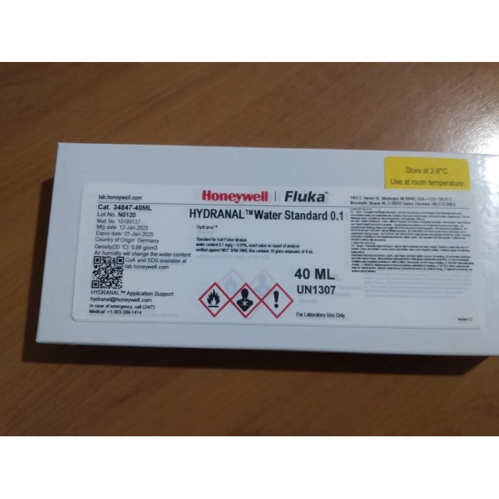

Honeywell Fluka Hydranal - Water Standard 0.1 Cat. 34847 Best Quality