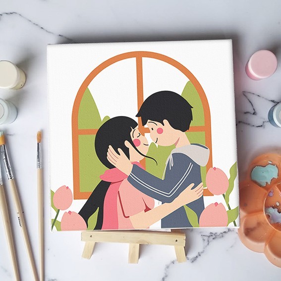 

Paint By Number Lukisan Couple Valentine Canvas 20X20 / Painting Kit Harga Promo