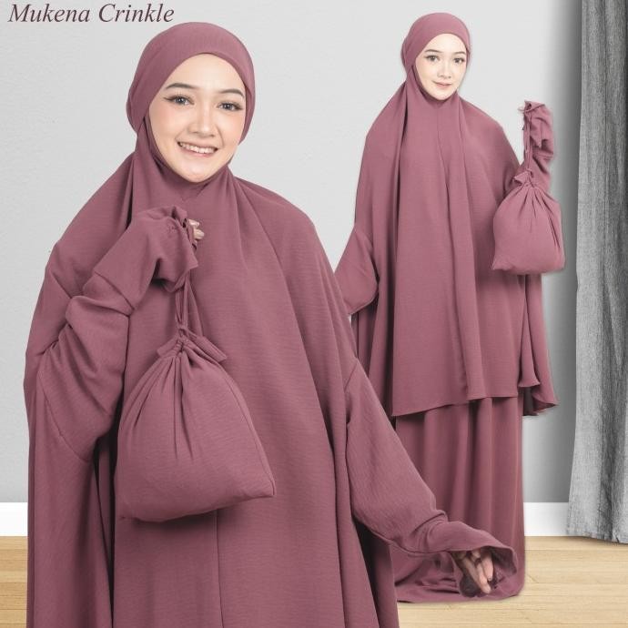 Mukena Lengan Crinkle Jumbo / Mukena Umroh Crinkle airflow