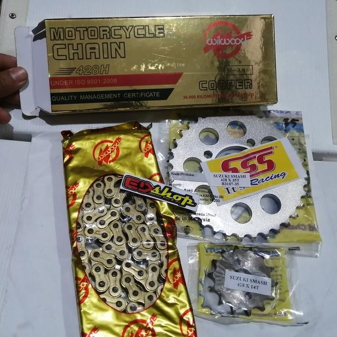 GIR SET SMASH 428 SSS Rantai WILWOOD 428H SHOGUN TORNADO TITAN GEAR