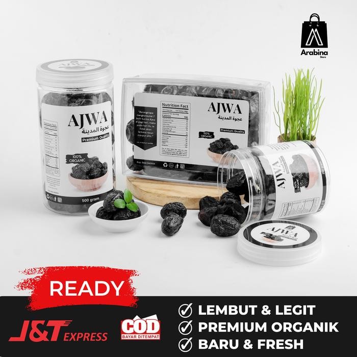 

Arabina Kurma Ajwa Madinah Asli Premium Dagin Tebal Lembut Dan Legit