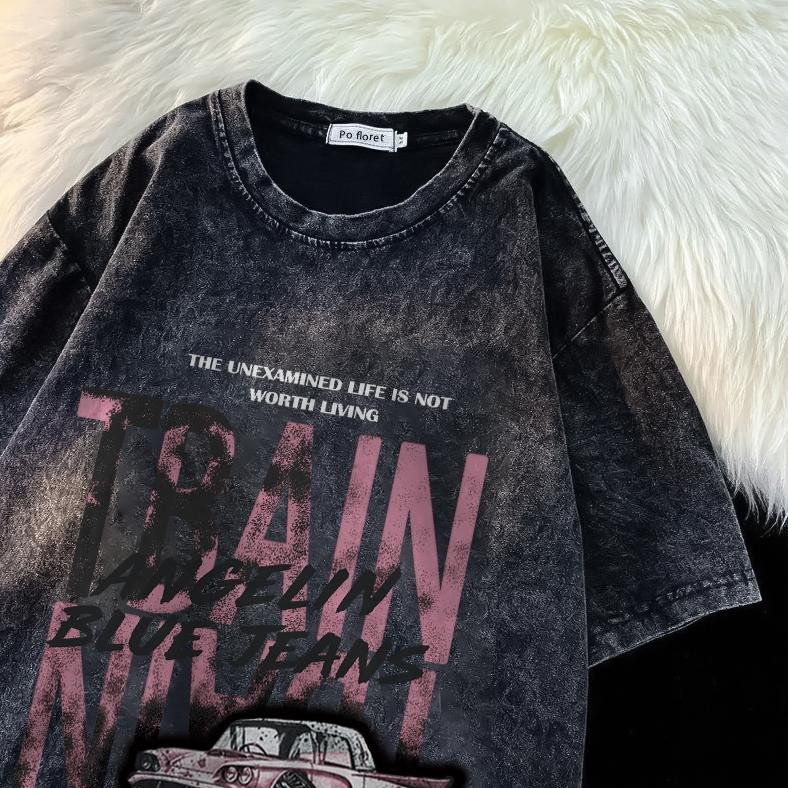 Promo Basuketo.Id Baju Oversize Pria Baju Washed T-Shirt Oversize Pria Kaos Oversize Distro Wash Pri