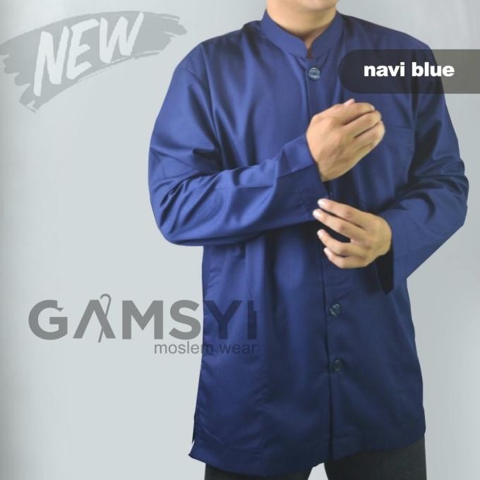 Baju Koko Putih Polos jumbo/KOKO DEWASA LENGAN PANJANG/Koko Gamsyi
