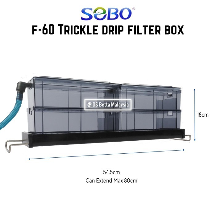 SOBO BOX TOP FILTER FA 60 F 60 Trickle filter 2 susun 55-80cm aquarium