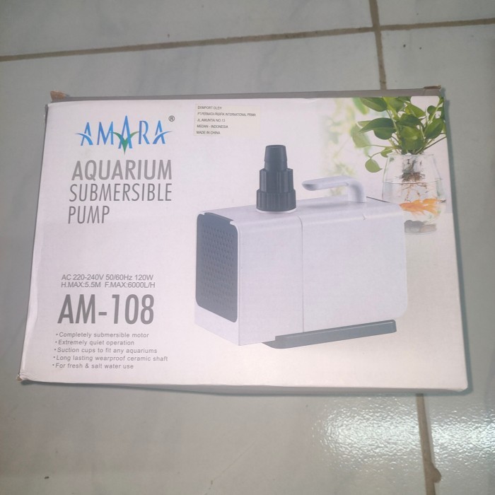 pompa celup kolam aquarium Amara AM 108 hidroponik 6000 LpH