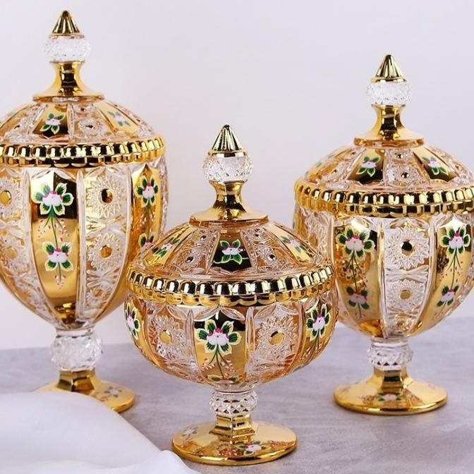 Grosir Toples Kristal Toples Kaca Stoples Kue Glass Canister Crystal Canister