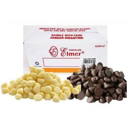 

OBRAL Choco chips Elmer / Chocochips dark & white repack 250gr