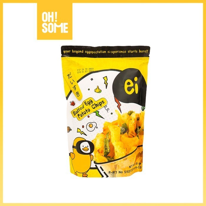 

TERUJI OHSOME Ei Salted Egg Potato Chips Kripik Kentang Telur Asin 60g