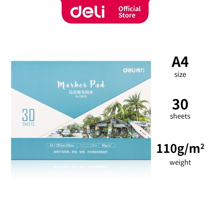 

Deli Marker Pad/Drawing Paper/Buku Gambar Untuk Spidol 30Lmbr 73609/10