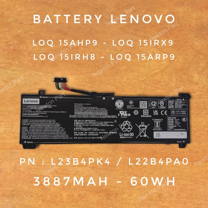 Baterai Lenovo LOQ 15AHP9 15IRX9 15ARP9 - L23B4PK4 New Original