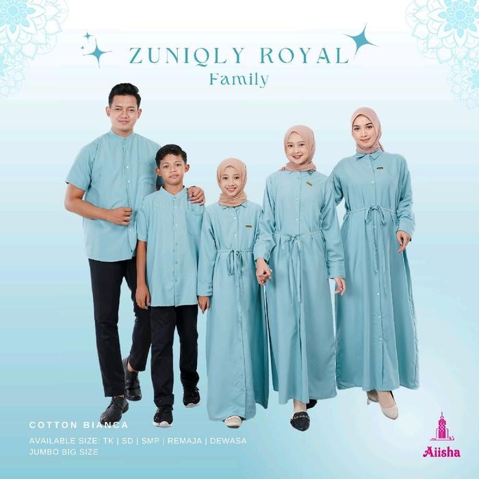 Aiisha Langsung Kirim Baju Lebaran Keluarga / Gamis Lebaran Couple Keluarga / Baju Sarimbit Koko /