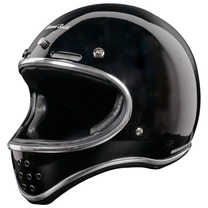 Howard Smith Bobber Retro Helm Full Face - Deep Black