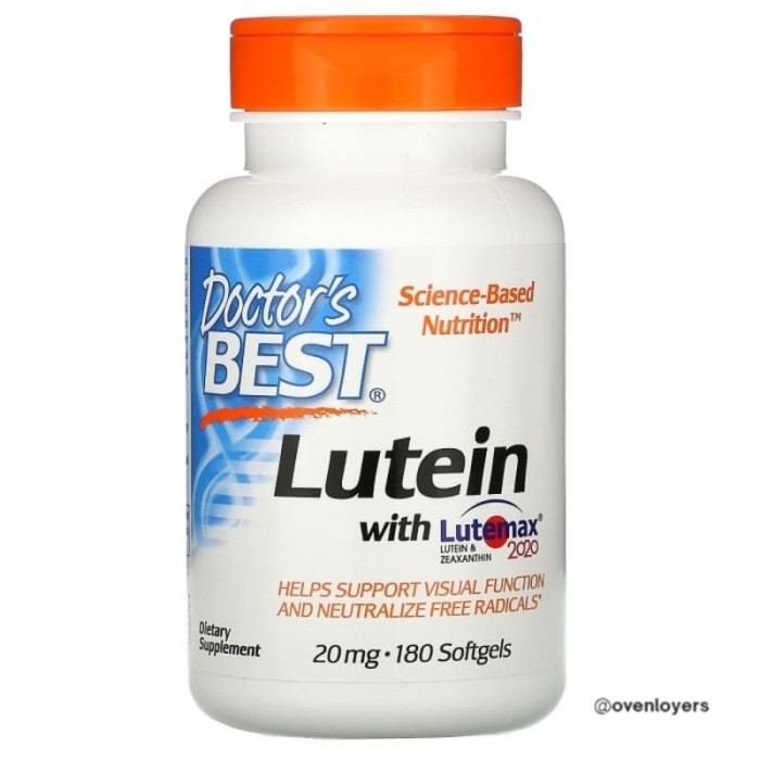 

Doctors best lutein with lutemax 2020 20 mg 180 softgels