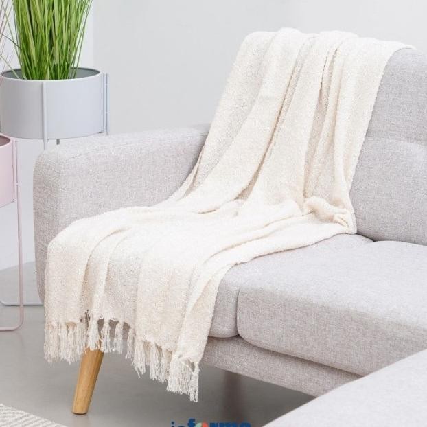 Informa Informa 125150 Cm Throw Eine Boucle Elimut Putih Ivory