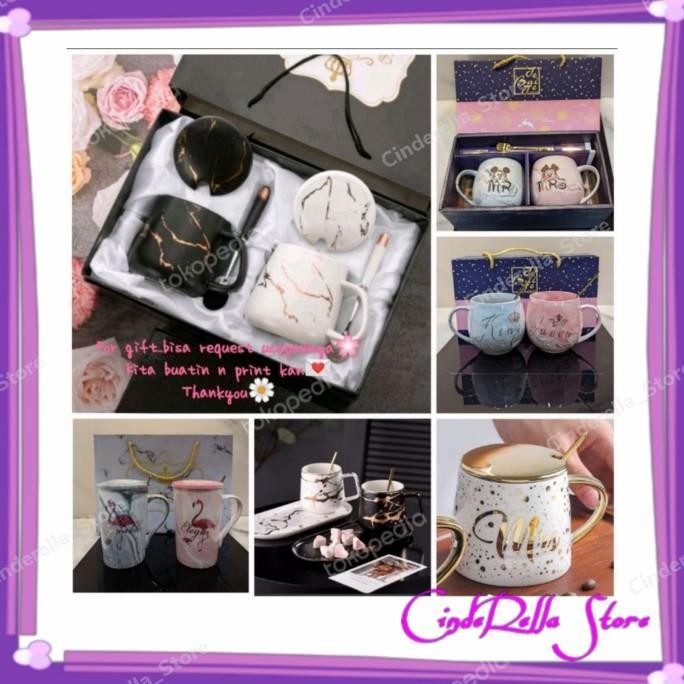 

Super Promo!, Hampers Gelas Couple Set Gift Box Mug Hadiah Lebaran Wedding Parcel