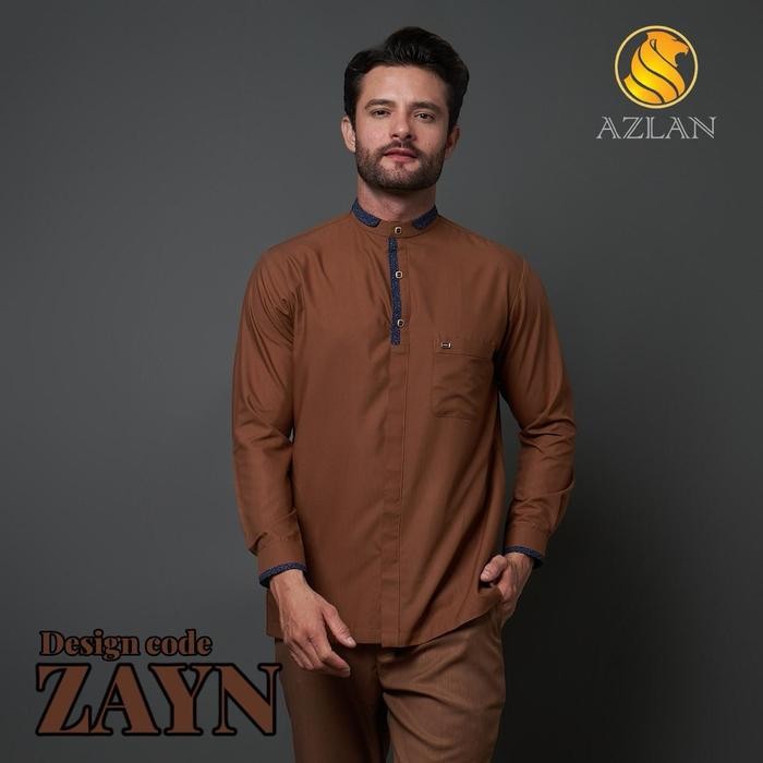 Azlan Indonesia Kemeja Koko Pria Zayn Lengan Panjang