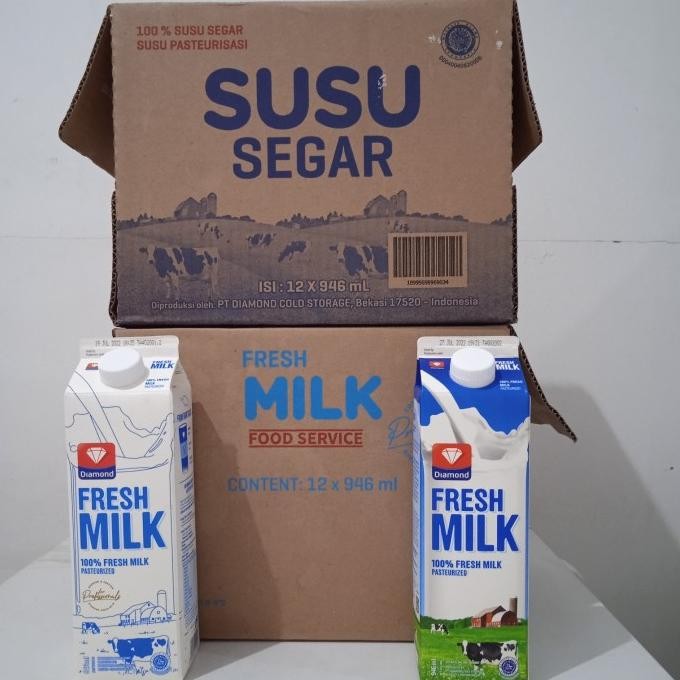 

PROMO / Fresh Milk Plain Diamond 946ml - 1 liter perdus isi 12pcs NON COD
