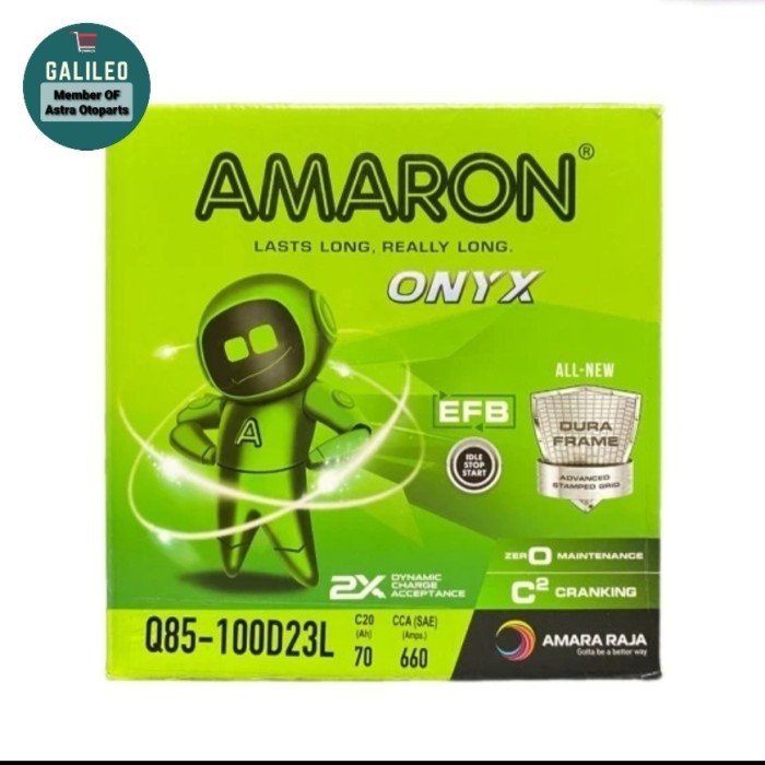 Aki mobil Idling Start Stop System Q85 Merk Amaron kering 70ah