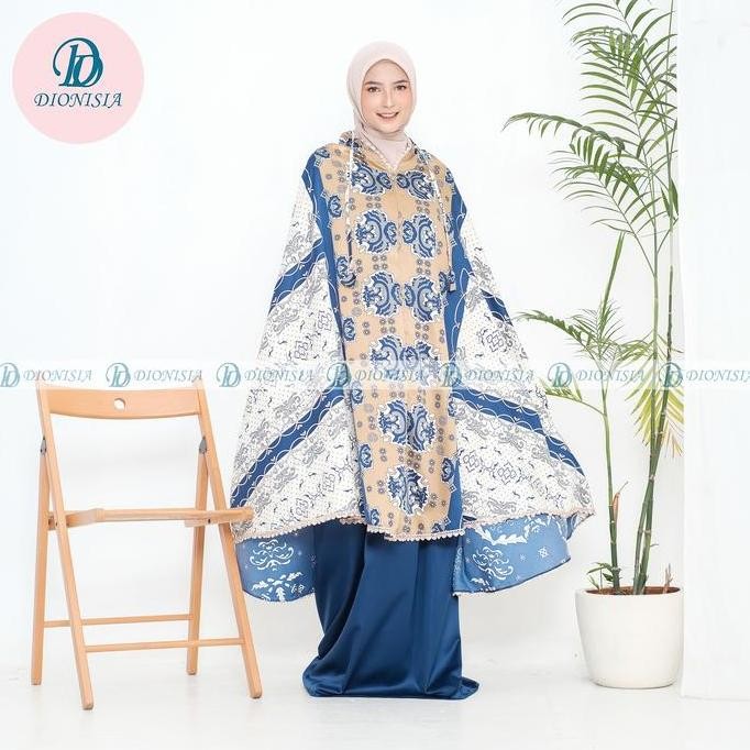 Spesial Mukena Dewasa Mukenah Travel Jumbo Silky Motif Batik 2 In 1 Dionisia Aghnia Bunga Kain Musli