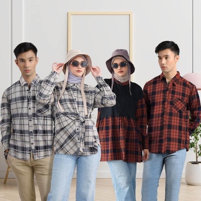 DGM Fashion Kemeja Flanel Couple kemeja couple baju couple 037 GWM