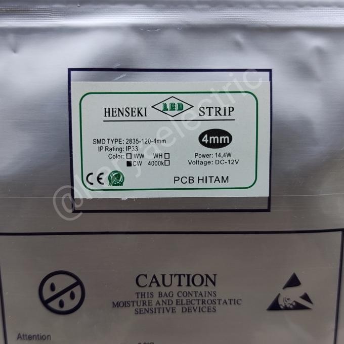 Promo Lampu Led Strip Slim Tipis 4Mm Pcb Hitam Henseki 2835 12V 120Led