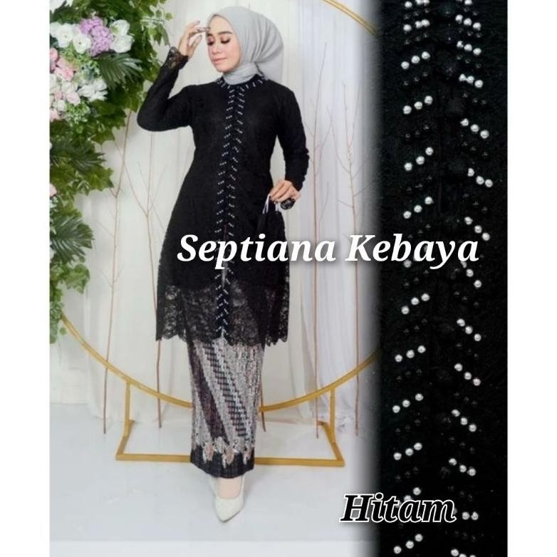 CR - baju kebaya ibu besan  mewah / kebaya tunik payet kancing depan / kebaya modern tunik busui / k