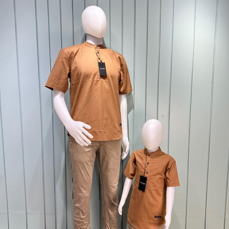 HK Kemeja Koko Warna Milo Couple Ayah dan Anak Laki Laki TERLARIS