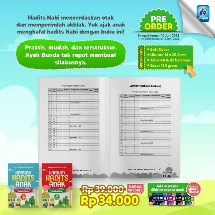 

Hafalan Hadits Anak Jilid 1 Dan 2 Untuk Anak Paud Tk Tpa Dan Homeschooling Penerbit Pustaka Arafah
