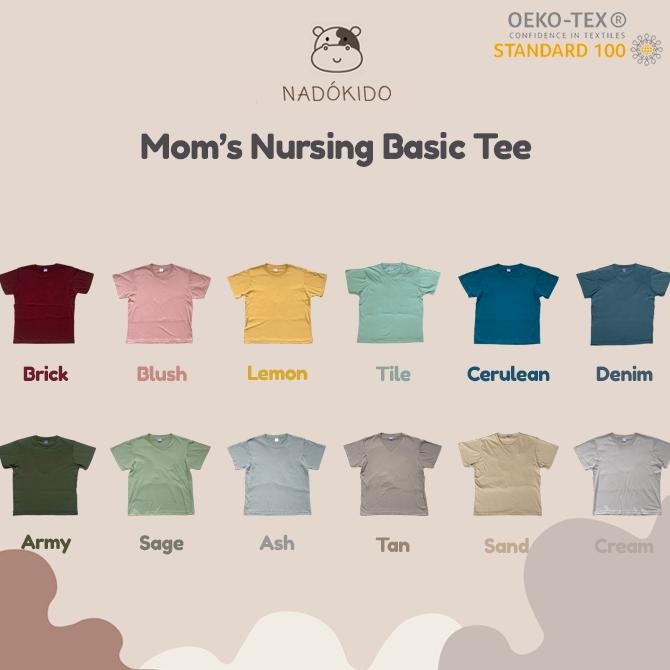 DISKON NADOKIDO NURSING BASIC TEE / KAOS ATASAN IBU BAJU MENYUSUI ANAK BAYI BUSUI MELAHIRKAN ( M - X