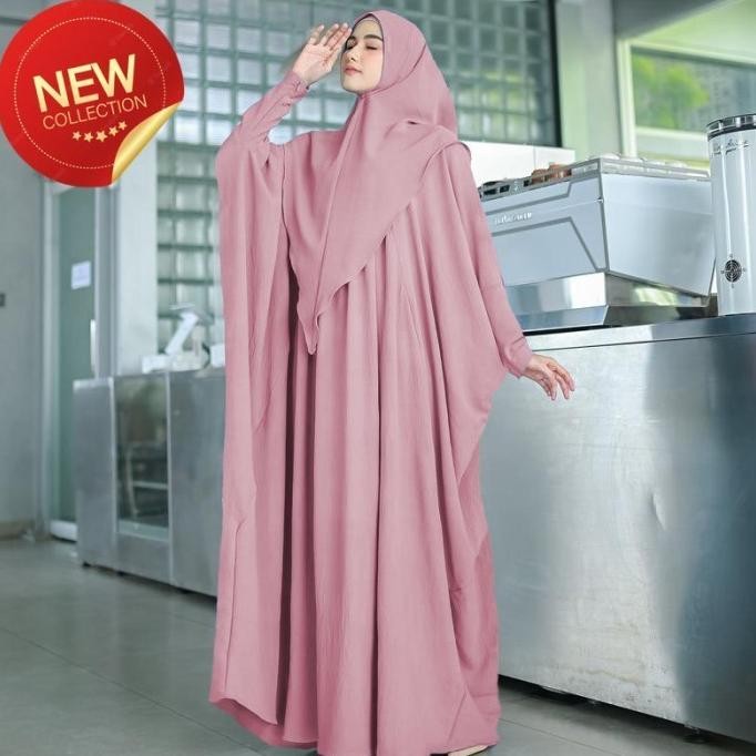 Terbaru, Abaya Luxury Zulaikha Set Arab Saudi Baju Umroh Wanita By Humasyari
