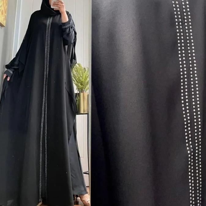 Promo, Gamis Abaya Payet Motif Simple Kekinian Edisi Andine Rompi Pisah