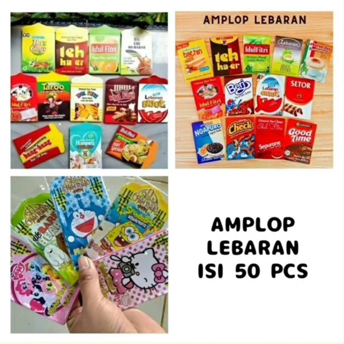 New Amplop Lebaran PER 50 PCS/ Amplop Uang Lebaran Idul Fitri / Angpao Idul Fitri