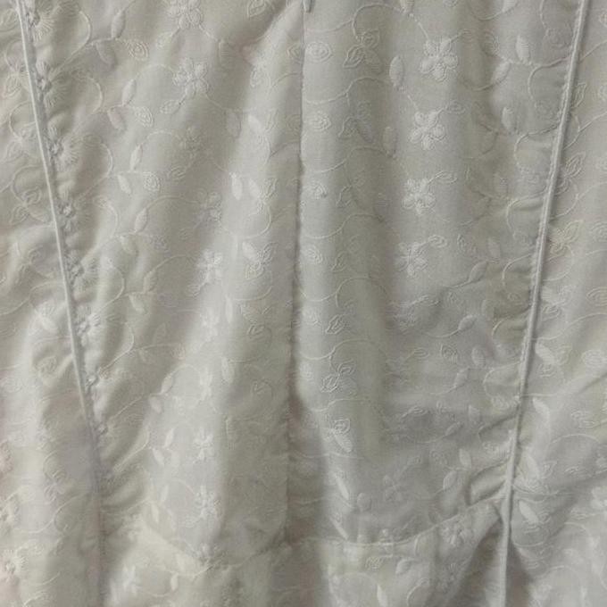 Gamis Katun Jepang Bermotif Model Kantong Dua Hiasan Bis Ban Poliester Polos Bunga Hitam Putih musli
