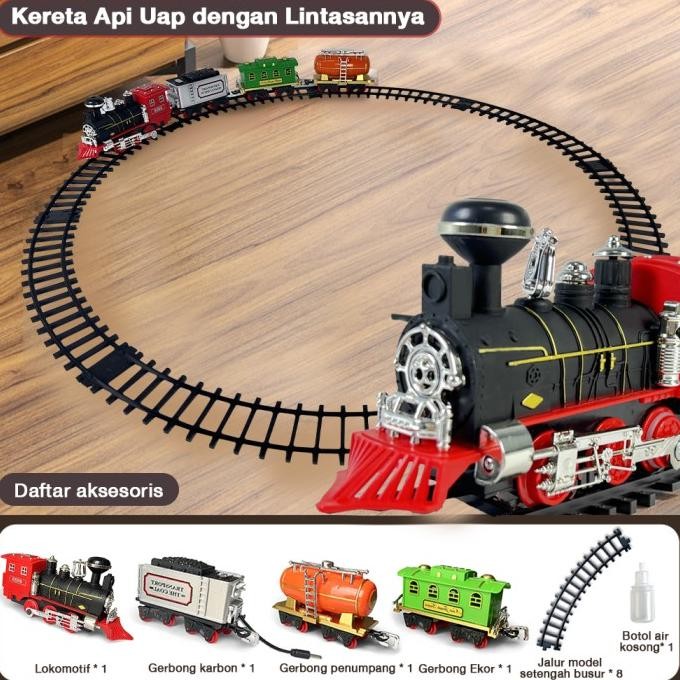 Tatajoy Spray Kereta Api Mainan Rel Panjang Kereta Api Thomas Train Set Mainan Anak Laki Laki KTS
