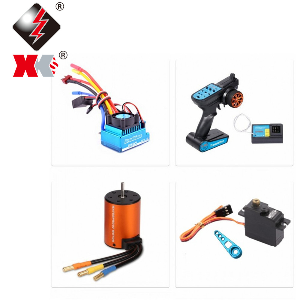 FIDU Upgraded Brushless 3650 4300KV Motor 120A ESC 21G Servo TX RX Combo Set Parts for Wltoys 144001