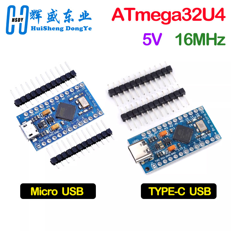 JENNAIRA  Pro Micro ATmega32U4 5V 16MHz Replace ATmega328 For arduino ATMega 32U4 Pro Mini With 2 Ro