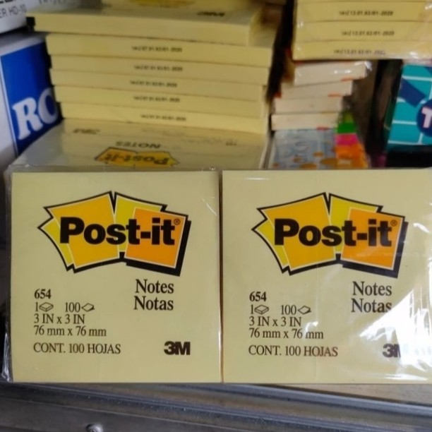 

post it original 3M 654 76x76 harga 1 pack/12 pad
