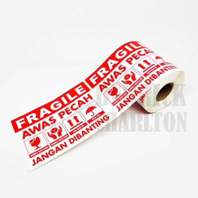 

STICKER FRAGILE AWAS PECAH 15 X 10 CM JANGAN DIBANTING 1 ROLL/ 200 PCS